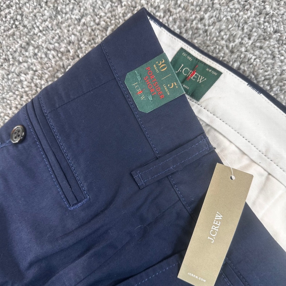J Crew Portsider Shorts Mens 30 Navy Blue 5" Inseam Stretch Cotton Summer NWT